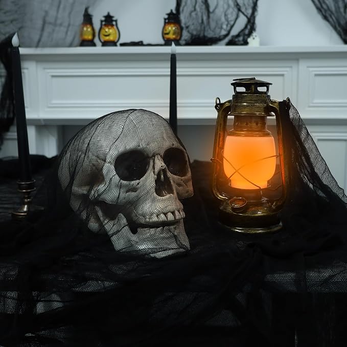 ZYP 410 x 80 Halloween Creepy Cloth Black Spooky Fabric Gauze Spooky Giant Cheese Cloth for Halloween Party Supplies Decorations