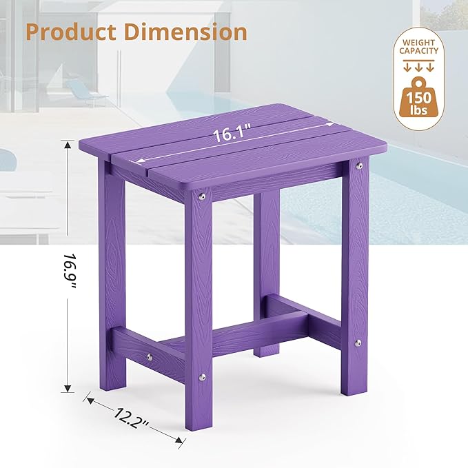 LUE BONA Outdoor Side Table, Purple