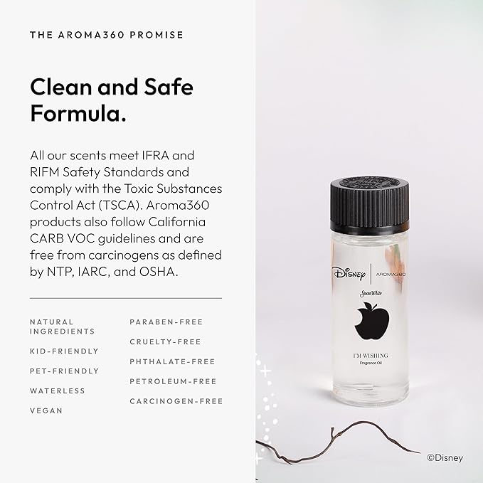 Aroma360 | Disney | I’m Wishing Fragrance Oil Blend | Princess Snow White | Luxury Essential Oil Diffuser | Aromatherapy Scent Diffuser Oil | Orange, Aldehydes & Jasmine 1.7 fl oz, 50mL