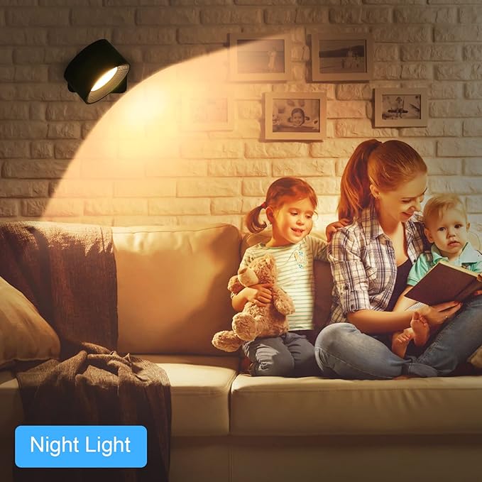 Lightess 2PC LED Wall Sconces, 19 Colors Dimmable Wall Mounted Lamp with Rechargeable Battery Operated USB, 360°Rotate Magnetic Ball, Touch & Remote Control, Cordless Wall Light for Reading Bedside