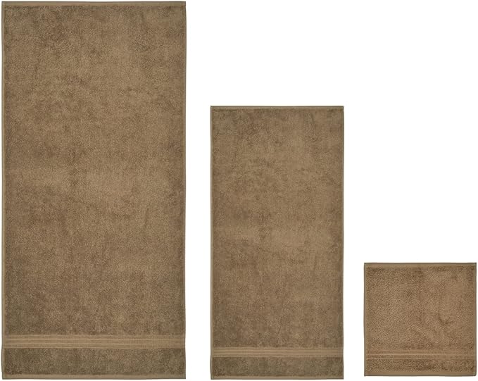 HOMELOVER 6 Piece Towel Set - 100% Organic Cotton 2 Bath Towels & 4 Hand Towels - 500 GSM, Hotel & Spa Quality, Soft, Quick Dry, Highly Absorbent Bathroom Essentials (Cone Brown)