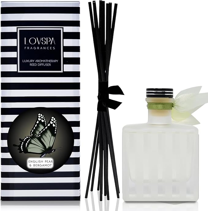 LOVSPA Eucalyptus Spearmint Reed Diffuser Set with Sticks - Eucalyptus, Spearmint & Rosemary - Made in The USA