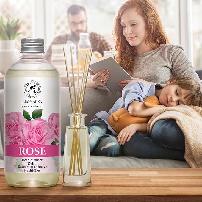 Rose Reed Refill Diffuser 17 Fl Oz - Room Diffuser Refill - Home Fragrance - Room Freshener - Scented Diffuser with Rose Aroma - Diffuser with Rose Scent - Floral Fragrance
