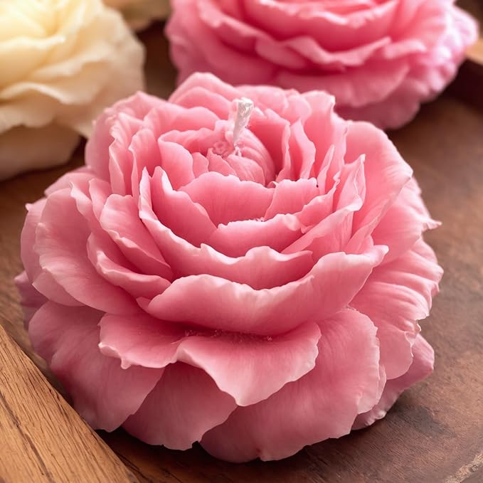 Floral Soy Candle Gift Set, Valetntine's Candles, Handmade Candles for Home, Office, Weddings & Birthdays, Soy Wax Candles, Present Box with Candles, Peony Candles