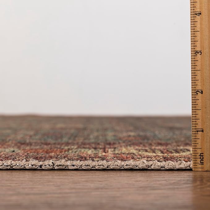 Keen Home Design 2x10 Rug - Machine Washable Runner with Non-Slip Backing, Ideal for Hallway, Entryway, Kitchen, Laundry Room - Vintage, Easy Clean, Durable, Low Pile Rug - (2'6" x 10')