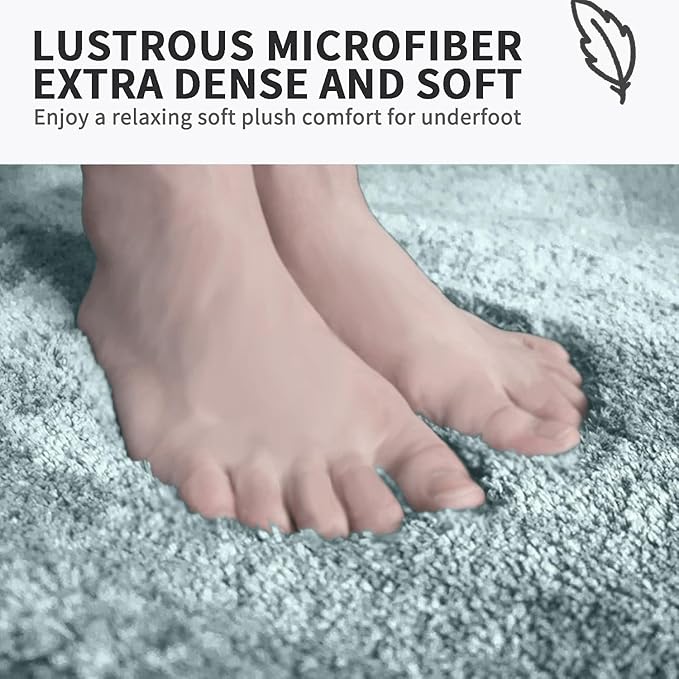 FIFU Bathroom Runner Rug 24" W x 48" L, Bath Mats for Bathroom, Bedroom & Kitchen, Non-Slip Rubber Latex Backing, Comfort & Soft Shower Bathmat & Carpet for Sink, Home & Hallways, Teal
