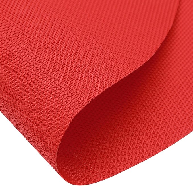 SHACOS Large Size Wedge Shape Placemats with Centerpiece Round Mat Set of 5 Round Table Place Mats Washable Dining Table Placemats Reversible, Red