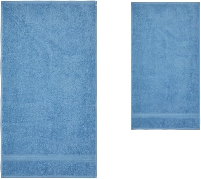 HOMELOVER 6 Piece Towel Set - 100% Organic Cotton 2 Bath Towels & 4 Hand Towels - 500 GSM, Hotel & Spa Quality, Soft, Quick Dry, Highly Absorbent Bathroom Essentials (Sky Blue)