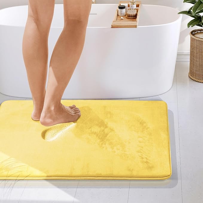 Clara Clark Bathroom Rugs, Velvet Memory Foam Bath Mat, Non-Slip Bath Rugs, Machine Wash, Dries Quickly, Ultra Soft Plush Bath Mats for Bathroom,
