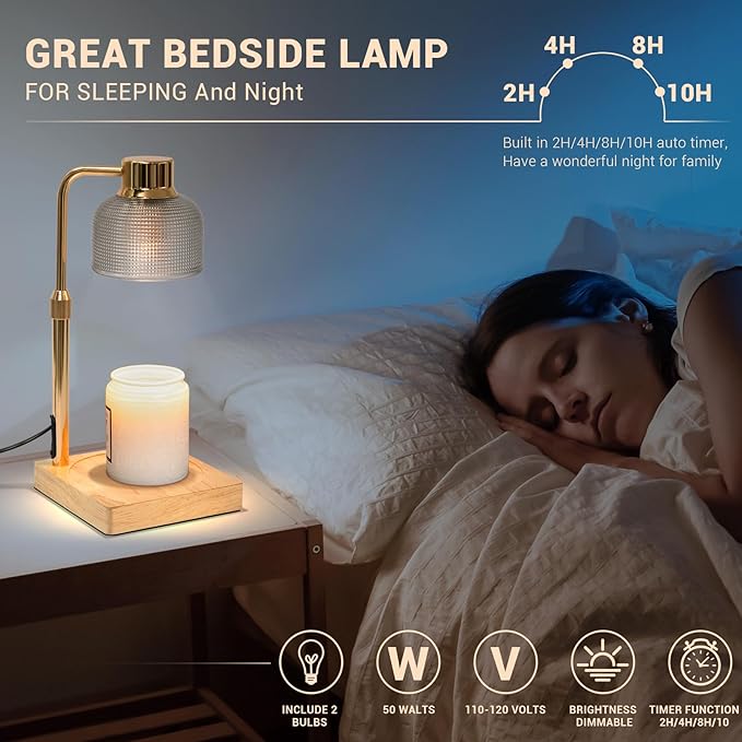 KLL Candle Warmer Lamp for Home: Birthday Gifts for Mom Women Friend Sister Home Decor - House Warming Gifts New Home - Wax Warmer for Jar Candles with 2 Bulbs