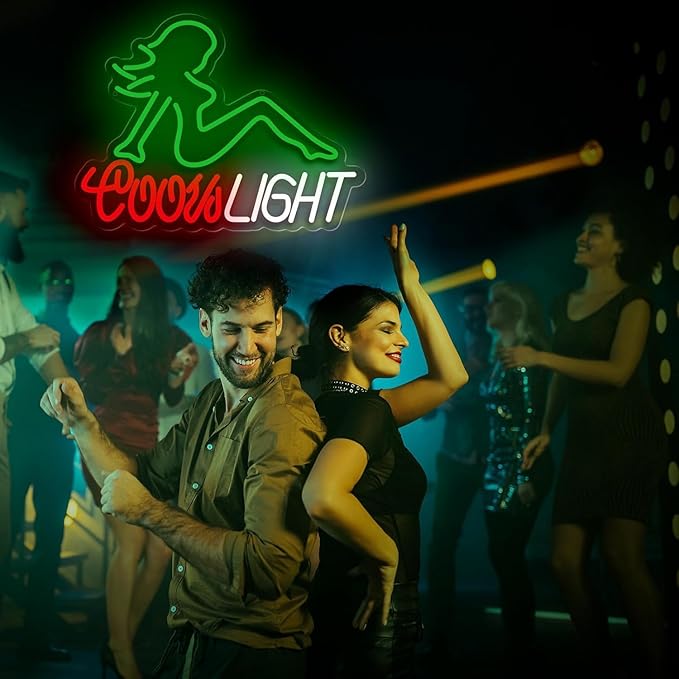 Crs Light Neon Sign, Beer Neon Signs for Man Cave Bar Decor, Green Lady LED Neon Lights Signs