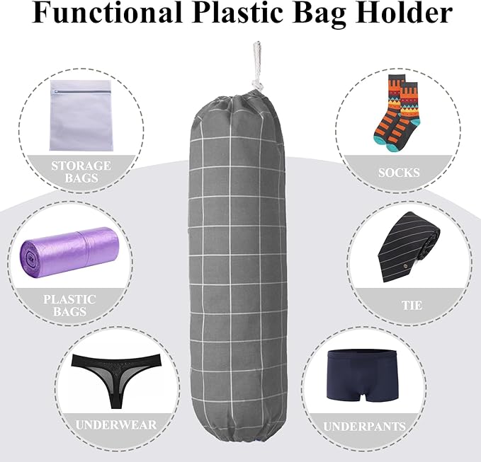 TOGETRUE Plastic Bag Holder, Wall Mount Plastic Bag Organizer Dispenser, Heavy Duty Grocery Bag Storage Holder for Home Kitchen Camper