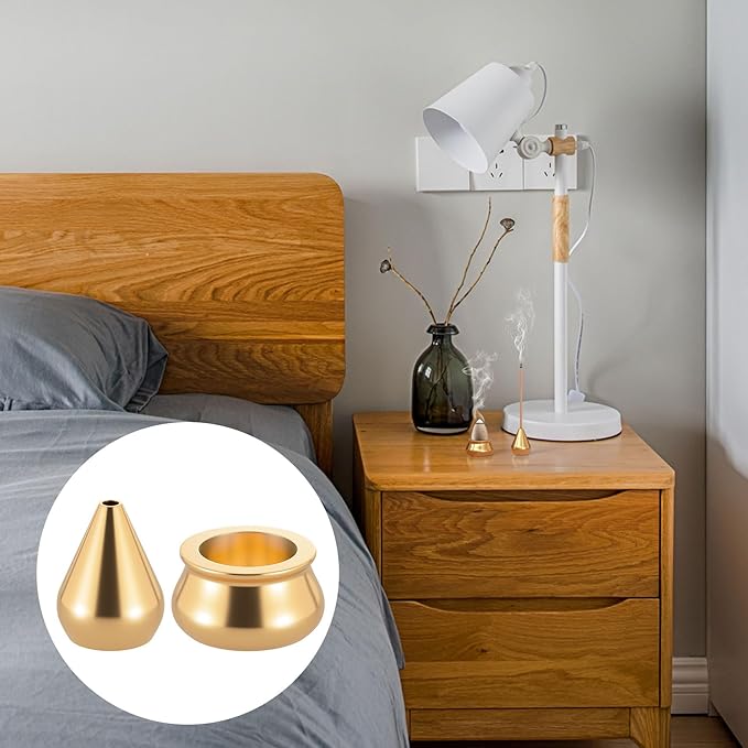 OIIKI Brass Incense Holder, Coil Incense Burner, Incense Stick Holder, Alloy Cone Ash Catcher for Indoor Outdoor Use (5 Styles)