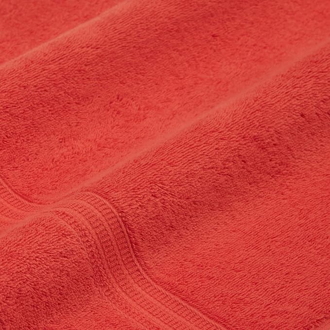 HOMELOVER 6 Piece Towel Set - 100% Organic Cotton 2 Bath Towels & 4 Hand Towels - 500 GSM, Hotel & Spa Quality, Soft, Quick Dry, Highly Absorbent Bathroom Essentials (Coral Orange)