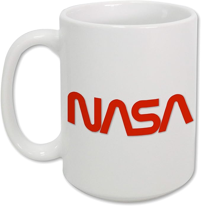 Sweet Gisele | NASA Mug | Original Ceramic Coffee Cup | Iconic Meatball Logo & Classic Red Insignia Design | Beautiful Vivid Colors | Great Novelty Gift | White Mugs | 15 Fl. Oz (White)