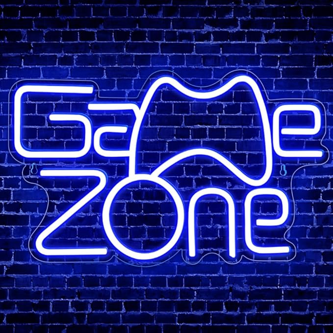 Game Zone Neon Sign for Gamer Room Decor, Gaming Light Led Sign with USB Powered for Boys Men Teen Bedroom Man Cave Game Room Wall Decor Accessories, Great Gift for Party Birthday Christmas