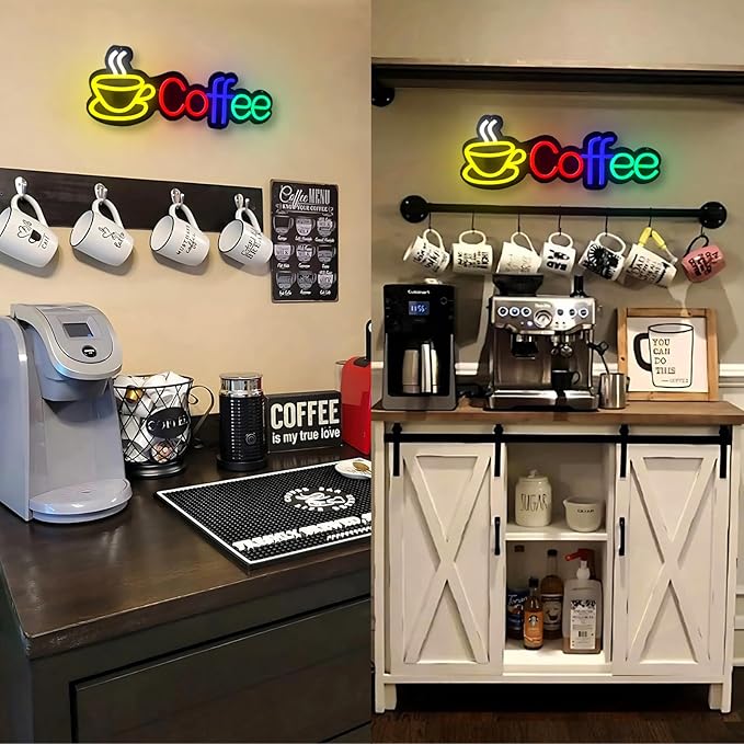 Coffee Neon Signs For Wall Decor, CoffeeBar Sign Dimmable USB Powered Neon Lights Decor For CoffeeBar,CoffeeStation,CoffeeShop Window,Coffeearea,Kitchen