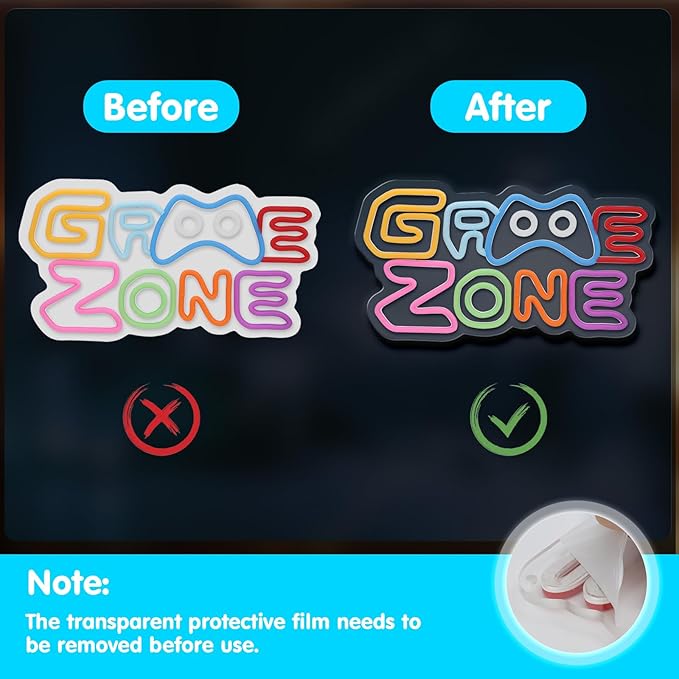 Game Zone Neon Sign for Gamer Room Decor, USB Powered Dimmable Colorful Led Gaming Neon Signs for Boys Room, Teen Room, Wall Decor, Gamer Gifts for Teen, Men, Kids