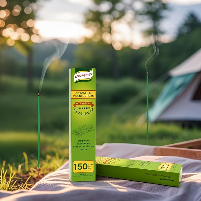Citronella Incense Sticks 300 Pieces per Box, Made from Natural Plants, Suitable for Outdoors, Indoors, by The Pool, in The Yard