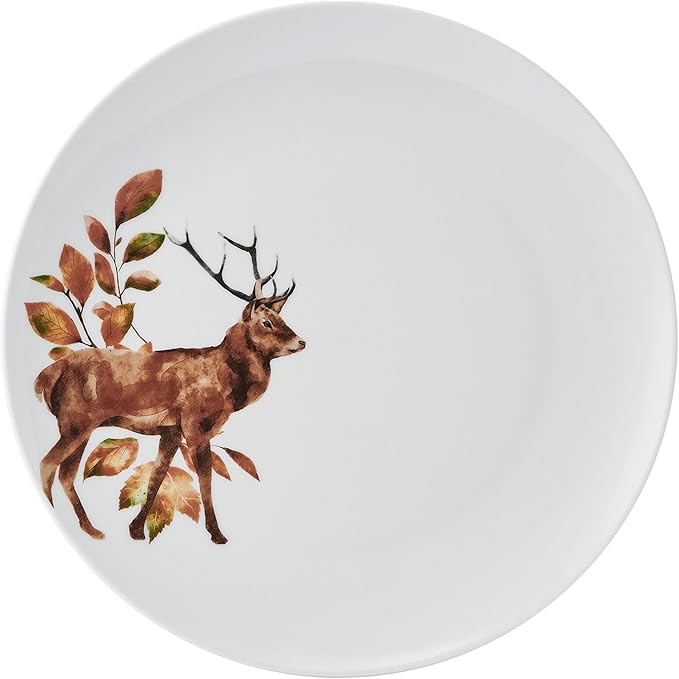Studio Nova Woodland Wonders Lodge 12 Piece Dinnerware Plate Bowl Set, Service for 4