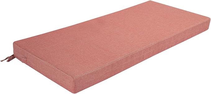 Patio Bench Cushion Covers for Outdoor Furniture with Ties,Water Resistant Loveseat/Settee Cushion Slipcover 54x18x3 Inch for Swing Porch Garden(Replacement Cover Only)-Light Coral Red