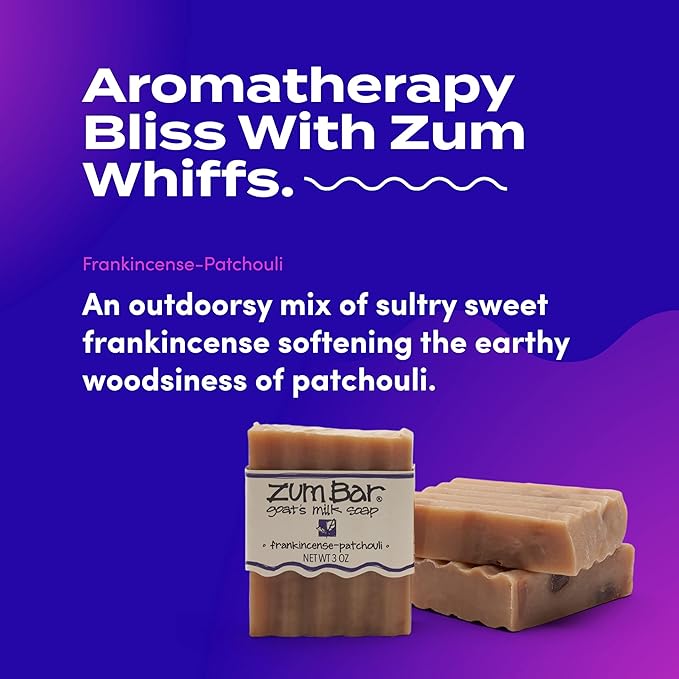 Zum Bar Goat's Milk Soap - Sweet Blends - Amber, Frankincense & Myrrh, Almond - 3 oz (3 Pack)