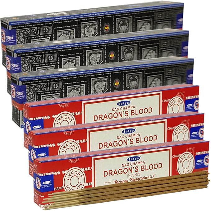 Super Hit Dragons Blood Incense Sticks & Holder Bundle Variety Pack from House of Nag Champa Incense Sticks and Trumiri