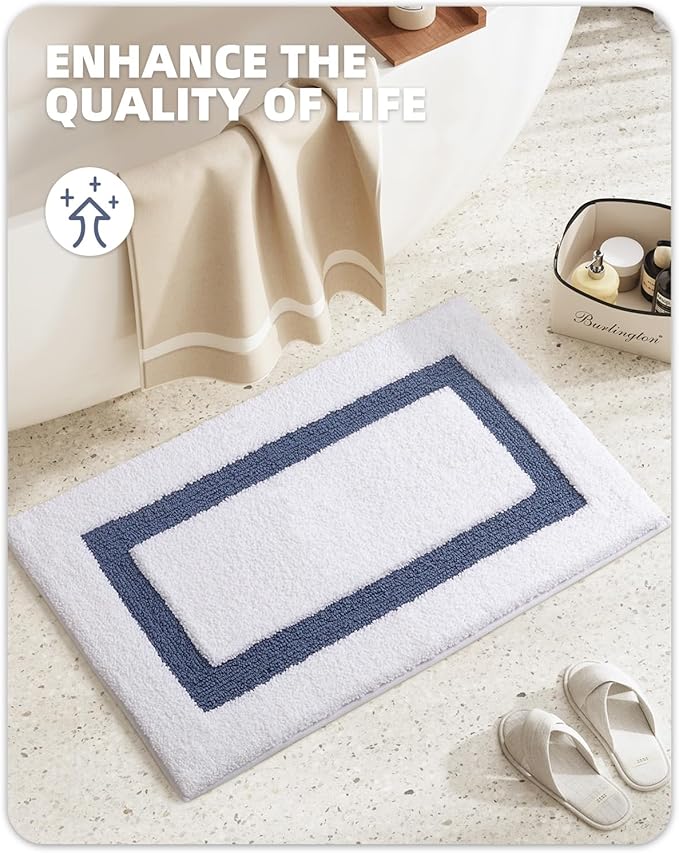 Color&Geometry Bathroom Rugs, Water Absorbent and Quick Dry Microfiber Bath Rugs-24"x36", Non-Slip, Machine Washable, Extra Soft Plush Bath Mats for Bathroom, Laundry Room, Shower and Tub