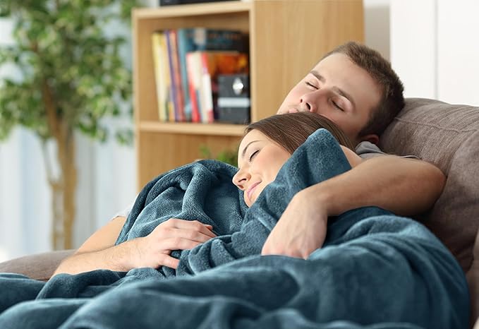 Utopia Bedding Fleece Blanket Throw Size Stone Blue 300GSM Luxury Anti-Static Fuzzy Soft Microfiber Blanket for Couch, Sofa and Bed (60x50 Inch)
