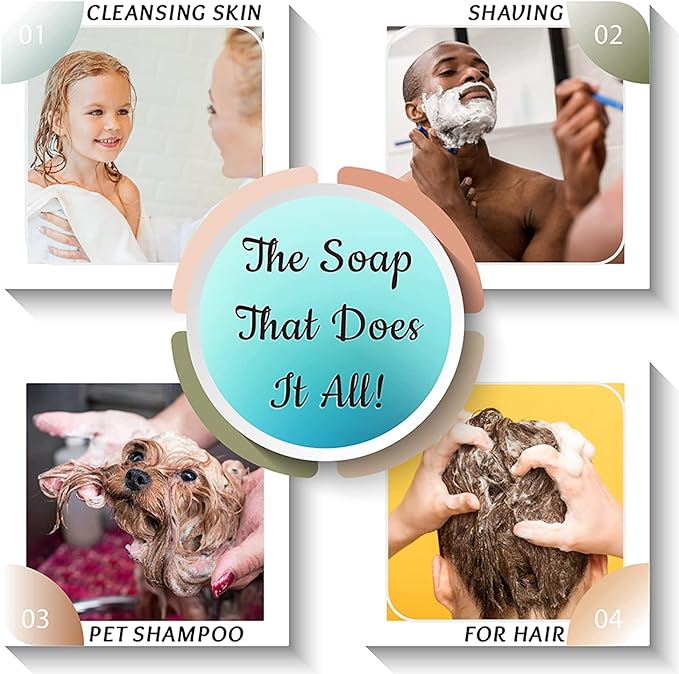 Amish Farms Fragrance-Free & Dye-Free Natural Bar Soap for Sensitive Skin (Huge 5 Bars) - Made in USA, Moisturizing Native Unscented Bar Soap (5-Pack)