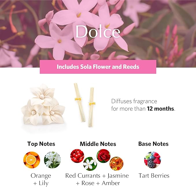 AGRARIA AirEssence Flower and Reed Diffuser Set, Hand Crafted Sola Flower Botanical Home Fragrance Diffuser, Scented Oil Reed Diffuser, Flower and Reed Diffuser Gift Set for All Occasions