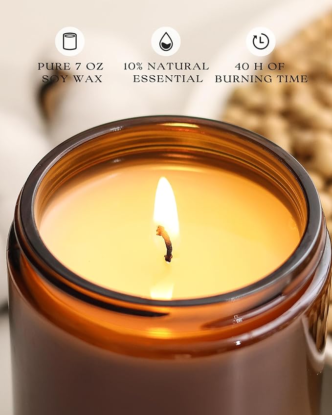 AOOVOO Candle Set - 4PC Scented Candles, 28 oz Soy Candles, Soy Candle for Home Scented, Lavender/Jasmine/Eucalyptus/Sage