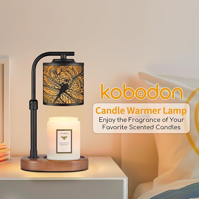 Candle Warmer Lamp, Electric Candle Lamp Warmer Birthday for Mom Women Home Bedroom Decor Wax Melt Warmer for Scented Wax with Jar Candles (Dragonfly)