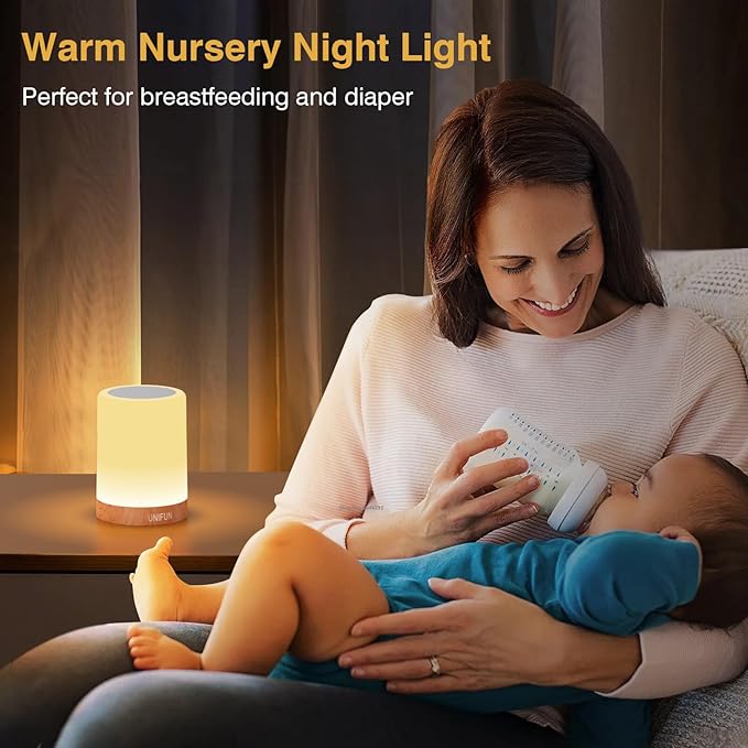 Table Lamp, Touch Sensor Bedside Lamps, Dimmable Warm White & Color Changing RGB Light for Bedroom,Living Room Gift Pack for Mom, Father’s Day and Other Holiday Use (Taller Size)…