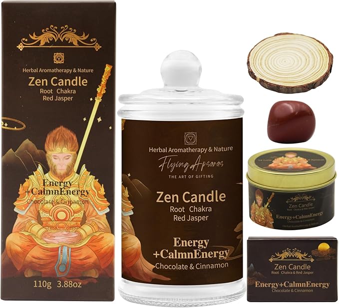 APSARAS Energy+Tranquility Scented Candles, Chocolate Cinnamon Aromatherapy Spring Candle Sets for Women Gift for Bathroom, Jar Non Toxic Soy Candles for Home Scented, 36 Hours Burn Time