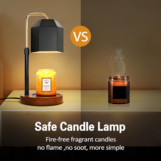 Candle Warmer Lamp with Timer Dimmer,Adjustable Height Candle Warmer, Candle lamp for Scented Wax Jar Candles,Gifts for Mom Women, House Warming Gifts for New Home Bedroom Decor,A3- Black