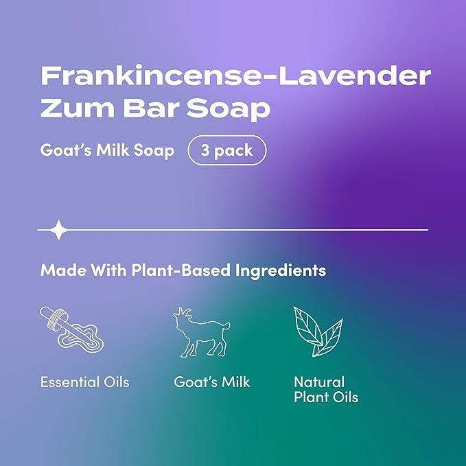 Zum Bar Goat's Milk Soap - Frankincense-Lavender - 3 oz (3 Pack)