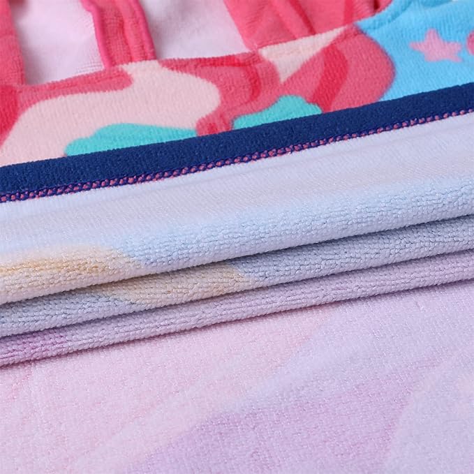 Ultra Soft Kids' Towels with Hood for Bath Beach Pool Toddler Boy and Girl Swim Poncho Cover-ups Swimwear with Drawstring Bag (Purple Mermaid (24x24 Inches))