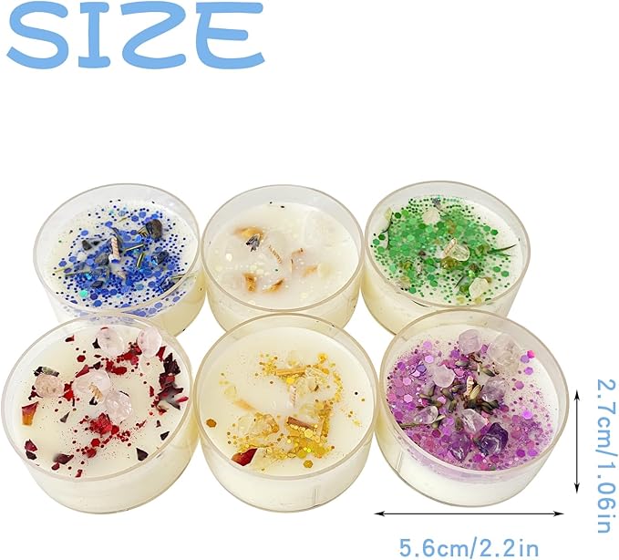 Tealight Soy Candles with Dried Flowers, Aromatherapy Candles for Decor Holidays, Room Ambiance, Aromatherapy Relaxing, Christmas Gift, Wedding Favors, Mother's Day (Dried Flower)