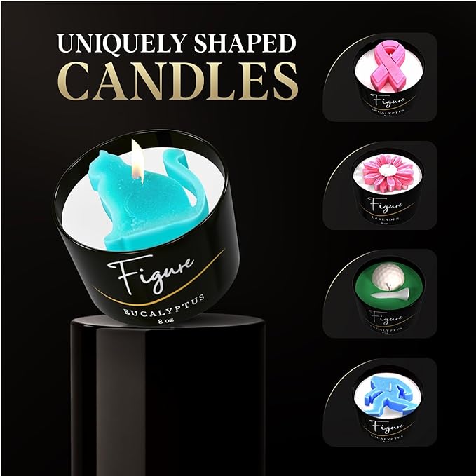 All Natural Scented Candle for Cat Lovers | Hand-Poured | Beeswax & Organic Soy Wax Blend | 100% Beeswax Wick | Cat Mom's | Cat Birthday | Premium Gift Box Included | Teal Cat - Eucalyptus