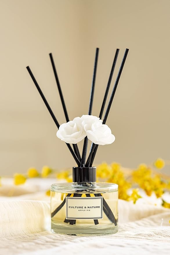 CULTURE & NATURE Reed Diffuser Set 6.7oz (200ml) Orange Blossom Scented Diffuser with Sticks Home Fragrance Reed Diffuser for Bathroom Shelf Decor