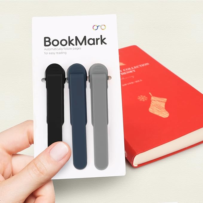 SMUK 3pcs Automatic Bookmark, Cute Silicone Bookmarks for Reading Women Book Lovers Men Teachers, Book Page Markers Book Marks Keeper Reading Accessories Gifts