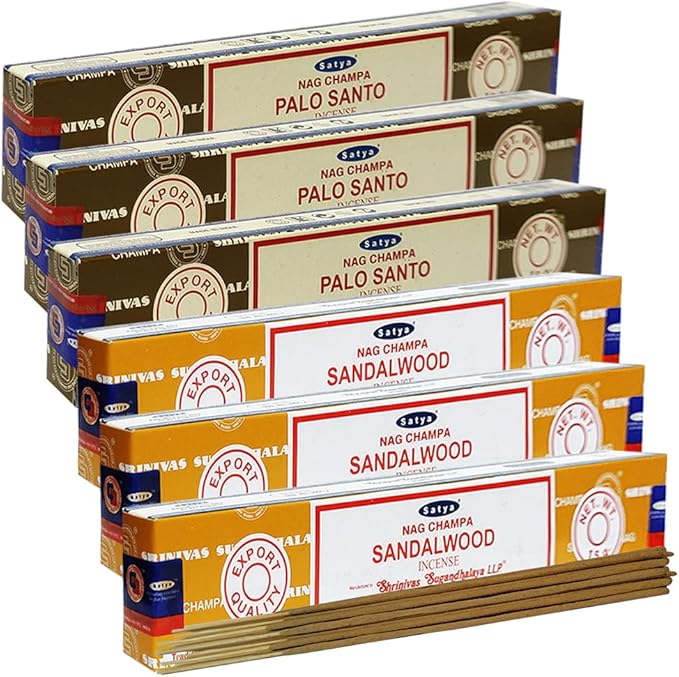 Palo Santo Sandalwood Incense Sticks & Holder Bundle Variety Pack from House of Nag Champa Incense Sticks and Trumiri