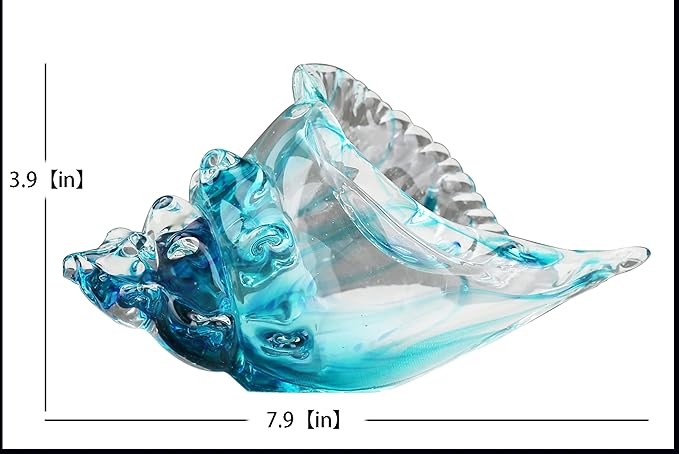DOVDOV Blown Glass Conch Statues, Modern Glass Art, Conch Decorative Statues, sea Shell Statues for Dining Tables, entryways, Coffee Tables, Living Rooms, Kitchens, Shelf fillers