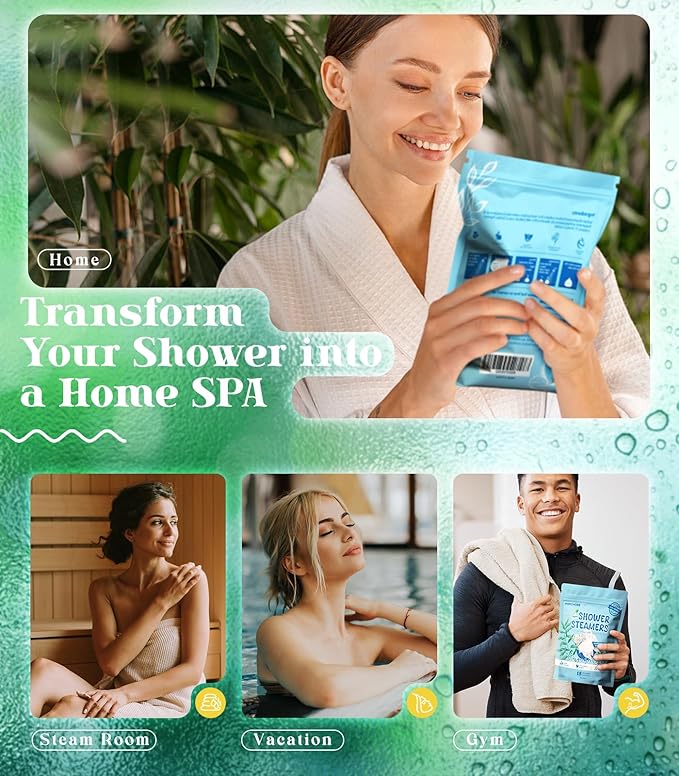 Shower Steamers Aromatherapy - Birthday Gift for Women & Men, Eucalyptus for Shower, Stress Relief & Self Care - Home SPA Gifts, Shower Steamers for Sinus Relief, Quick Relief Nasal Congestion