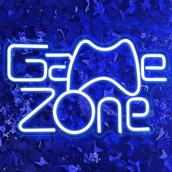 Game Zone Neon Sign for Gamer Room Decor, Gaming Light Led Sign with USB Powered for Boys Men Teen Bedroom Man Cave Game Room Wall Decor Accessories, Great Gift for Party Birthday Christmas