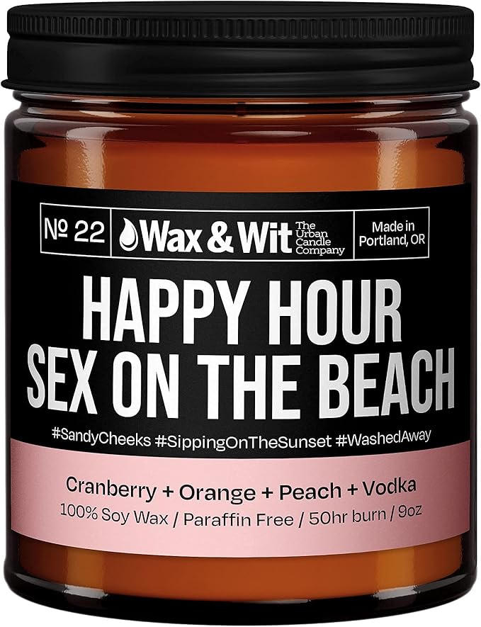 Wax & Wit Funny Soy Candle Gift for Women - Humorous, Aromatherapy Soy Wax Candle, Ideal for Housewarming, Coworker, Birthday – Cranberry, Orange, Peach - 9oz