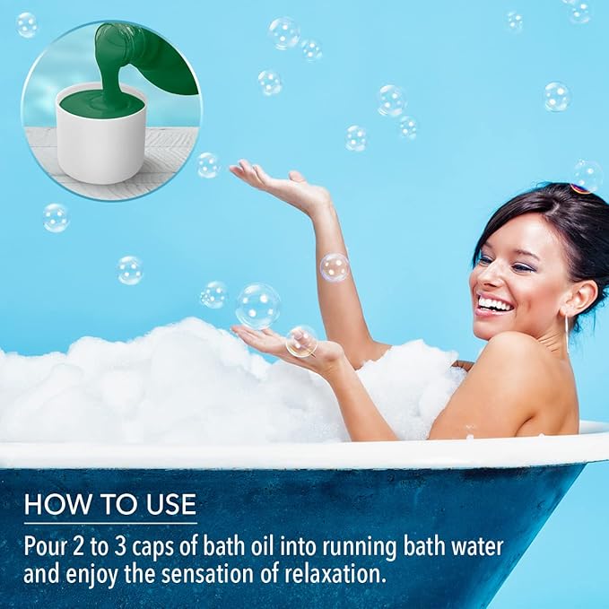 Bath Foam with Eucalyptus Essential Oil - 34 Fl Oz (1000ml) - Body Care - Good Sleep - Beauty - Bathing - Body Care - Wellness - Relax - Aromatherapy - Spa - Bubble Baths
