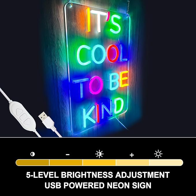 Neon Signs for Wall Decor,Bright Dimmable Motivational Quotes LED Neon Sign for Inspirational Office Home Bedroom Wall Decor Baby Kids Room Shower Gifts Birthday Party
