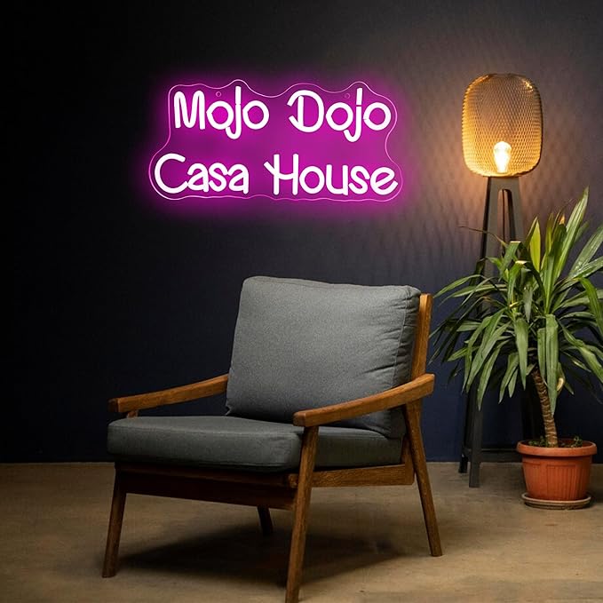 Mojo Dojo Casa House Neon Signs for Wall Decor Dimmable Doll Font Neon Light USB Powered Led Night Light for Girls Room Bedroom Man Cave Party Bar Birthday Gifts(15.7 * 7.5in)